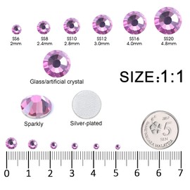 3792 Pcs Champagne Vitrail Crystal Flatback Rhinestones Set for Nail, Art, Crafts, Makeup, Tumblers Glitter Round with Tweezers and Picking Pen(SS6~SS20)