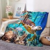 BNREDA Cuddly Blanket, Turtle, Animals in the Ocean, Fluffy Flannel