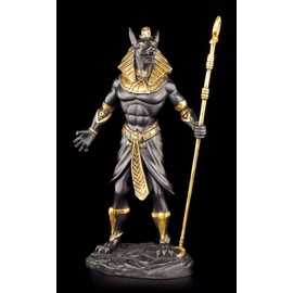 Anubis Figure - Warrior Egyptian Black Gold - Decorative Egypt Statue God Gods