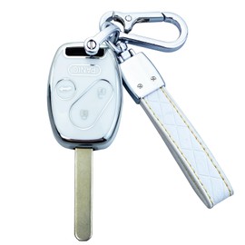 ShuDay Key Fob Cover Case Compatible with Honda Accord Civic Cr-V Cr-Z Fit Odyssey Crosstour Accessories (White)