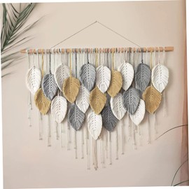 Macrame Wall Hanging, Bohemian Woven Leaves Wall Tapestry, Home Decoration for Bedroom, Living Room, Apartment, Bedroom, Gallery, Perfect for Gifts-
