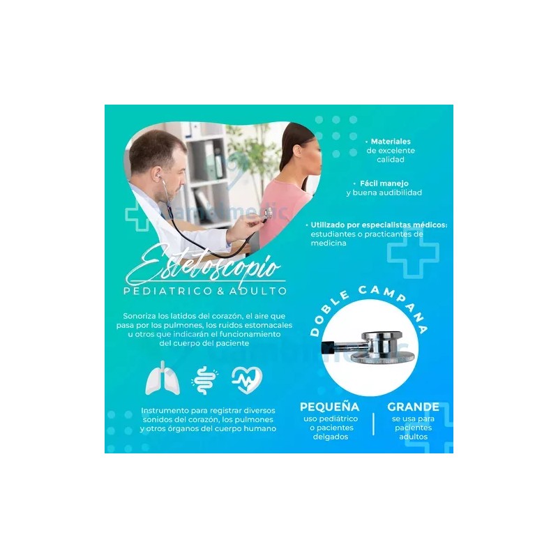 Gambimedic GMS101 estetoscopio doble campana pediatrico ligero color negro