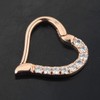 AZARIO LONDON Rose Gold Anodized Micro Setting CZ Stone Heart
