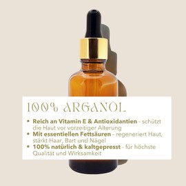 Premium Organic Argan Oil from Morocco - 100% Pure Cold Pressed - For Skin, Hair, Beard & Nails - Moisture, Shine & Anti-Aging Care (30ml)