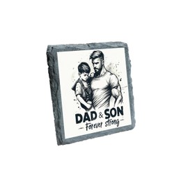 Dad & Son – Forever Strong Slate Coaster (slco-kf25-3588)