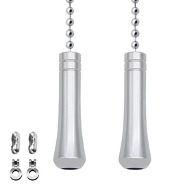 NewZC 2 Sets Light Pull Chain Teardrop Extension with Ball Chain Connector 85cm Bathroom Toilet Light/Ceiling Light Fan Switch/Blind Cord Pull Handle Weight Pull Cord - Chrome