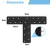 2 Pcs T Post Bracket,13"x13"T Flat Mending Plate with Black