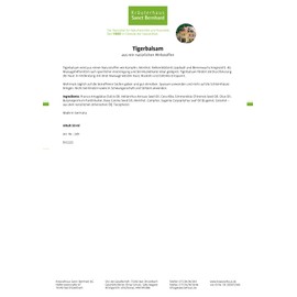 Sanct Bernhard Tiger Balm with Camphor and Menthol, 50 ml