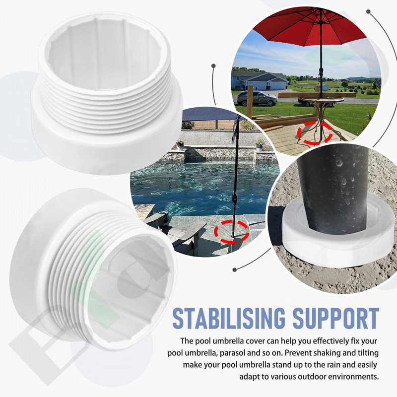 Braveboy 4 Pack 1 3/4" Pool Umbrella Stabilizer Adapter/Threaded Adapter
