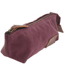 LECONI LE9026-C Pencil Case for Pens, Pencil Case, Pencil Case for Men and Women, Canvas Leather, 22 x 8 x 4 cm, bordeaux