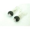 SHUNGITE EARRINGS 12mm beads