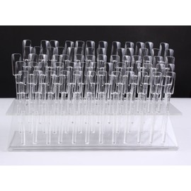 FingerAngel 64 PCS UV Gel Nail Art Tips Samples Nail Sticks Acrylic Nail Display Stand Rack Practice Tool Clear