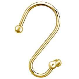 EleCharm 12PCS Gorgeous Gold Decorative Shower Curtain Hook Upgrade T Shower Curtain Ring Rustproof Bathroom Hanger Multi-Purpose