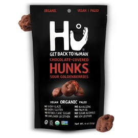 Hu Hunks Vegan Chocolate Covered Sour Goldenberries | 2 Pack | Non-GMO, Gluten Free, Paleo, Organic Dark Chocolate
