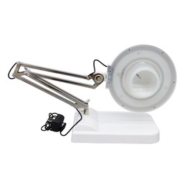 WYDDDARY 20X Magnifying Glass with Light and Stand 2-in-1 LED Adjustable Lighted Desk Magnifier Glass Magnifying Lamp for Craft Reading Painting Hobby Close Work 110V White