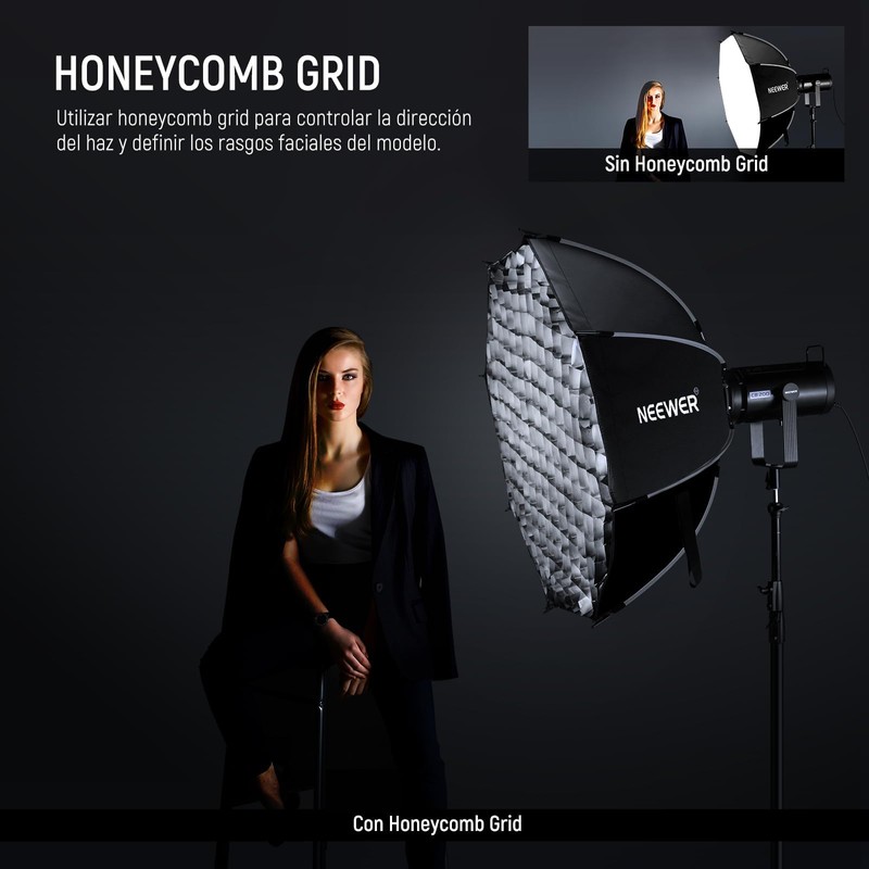 NEEWER 35.4'' Octagonal Softbox, Quick Release Parabolic Soft Box with