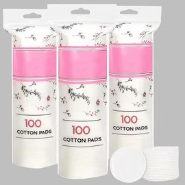 Almohadillas redondas de algodón orgánico (300 unidades), hipoalergénicas, sin pelusas, 100% algodón, para eliminación de maquillaje, eliminación de e
