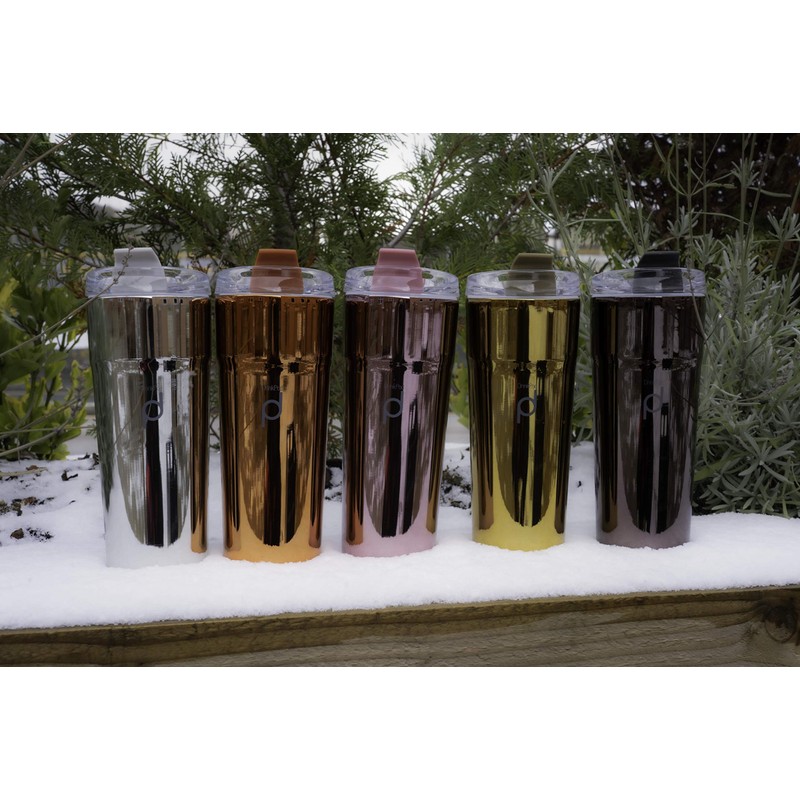 DrinkPod Flask, Stainless Steel, Gold, 200ml