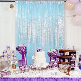 ShinyBeauty 125 x 245 cm Iridescent Backdrop 125 x 245 cm Photography Backdrop Glitter Photo Backdrop Aqua Blue