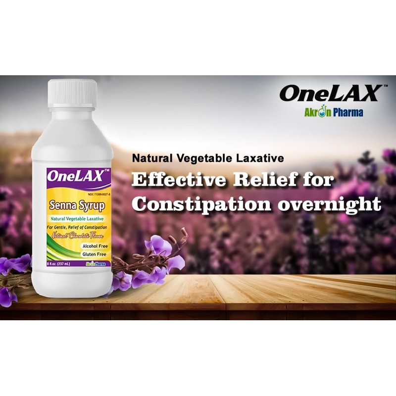 OneLAX - Senna Syrup | Natural Vegetable Laxative (8fl.oz Bottle)