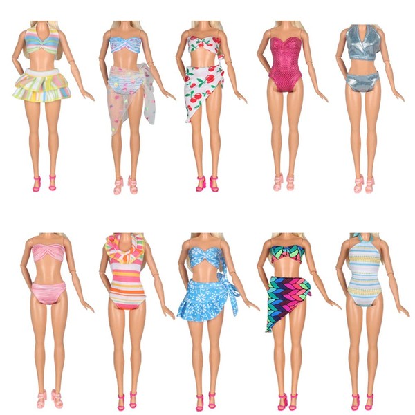 5 Sets Doll Clothes Doll Swimwear TANASY Jenny Clothes Change Dress Handmade 1/6 Doll Clothes Accessories