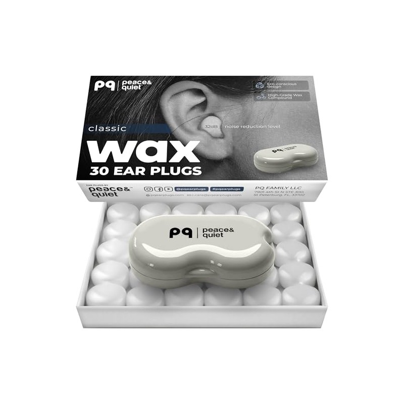 PQ Tapones de Cera para Dormir - 30 Tapones de