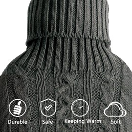 Bakecat Hot Water Bottle Cover Only, Knitted Cover (Cover Only), Grey