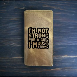 Unbranded Strong Girl Rodeo Wallet Cowboy Western Buffalo Leather Premium Gym Workout NEW