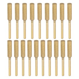 PATIKIL 21 Pcs Diamond Chainsaw Sharpener 7/32 Inch High Hardness Sharpening Stone Polishing Chainsaw Sharpening Kit Grinding File Tool for Chain Saw Stone Jewelry Wood, Gold(5mm)
