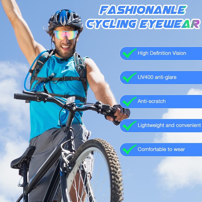 Mineup Pack of 2 Fast Glasses Men Women Sports Sunglasses