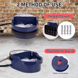 KHEARPSL Automatic Heated Dog Water Bowl Outdoor Large Breed Auto Fill Heated Pet Cat Water Bowl with Float Valve Dog Water Dispenser Outside Pet Waterer for Dog Cat Chicken Goat Pig Horse Livestock