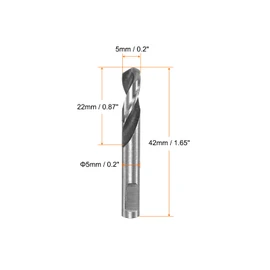 HARFINGTON 10pcs High-Speed Steel Drill Bits 5mmx42mm for Hole Saws Arbor Drill Bit Replacement Thick Metal Cutting