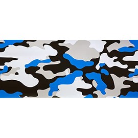 MJVINYL Camouflage Vinyl Film Wrap Decal Air Bubble Free Blue Black White Gray + Free Tool Kit (24" x 60" / 2FT x 5FT)