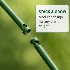 Beyamis Estacas Metalicas 8 Piezas Soporte Ajustable para Plantas Trepadoras - Tutor Duradero Jardín Sin Doblarse for Huertos Exteriores