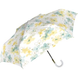 [Nakatani] Parasol Folding Umbrella, Hand Opening, For Both Sunny and Rainy Weather, UV Floral, Folding, Daisy Yellow, UV Protection, UPF50, Heat Shield, 21.7 inches (55 cm)
