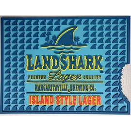 Landshark Bitten Off Bar Mat Professional Spill Mat Wait Station Drip Mat 12x9.5 Coaster