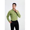 HISDERN Green Dress Shirts for Men Casual Botton Down Long