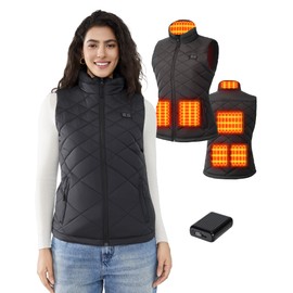 Toastiv Heated Vest Women with 18400mAh 7.4V Battery Pack Included，Quilted Electric Warming Vest Women's Heated Vests，L