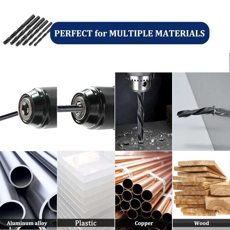 Misuyue 6.5mm HSS Metal Drill Bits, 6pcs Carbide Drilling Bit