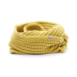 Kids Chunky Knitted Infinity Scarf/Neck-Warmer (Girls 4-14 year old) (Mustard, One Size)
