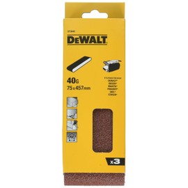 Dewalt Sanding Belts, 75 x 457mm, Grit Size 40, Pack QTY 3 DT3640-QZ
