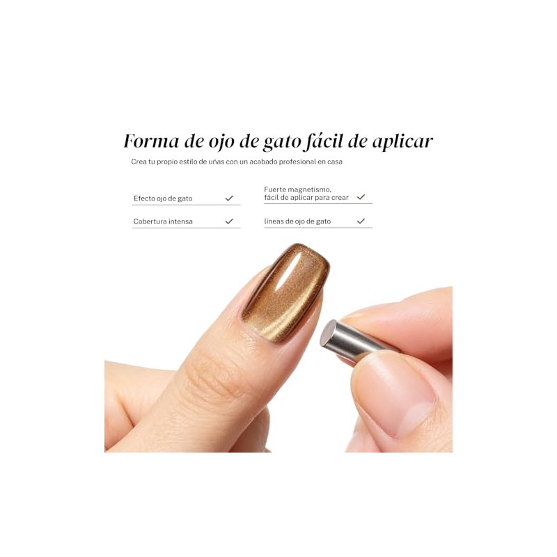 CHERIMOYA Esmalte de Uñas de Gel Ojos de Dorado Marrón