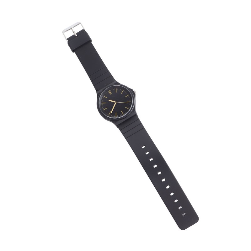 Waterproof Quartz Watch with Rubber Strap Adjustable 3 Hands Easy