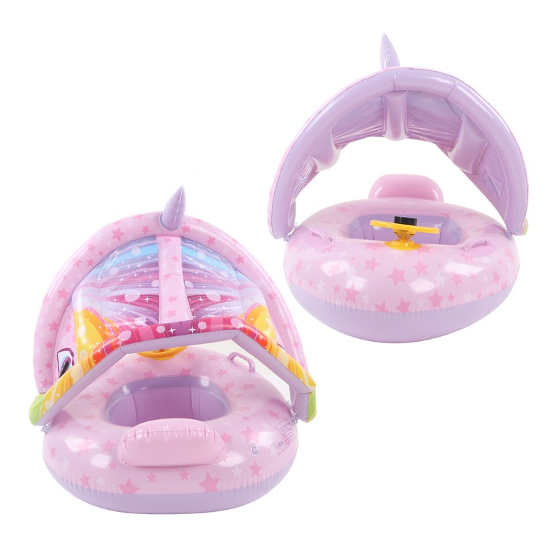Inflatable Baby Swim Float Cartoon Shape Double Handle Inflatable Baby