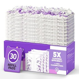 5X Cleaning Power Multi-Surface Mop Pad Refills, Compatible with Swiffer Power Mop Pads, for Cleaning Hardwood, Tile, Laminate, Vinyl Floors, Fragrance-Free, 30 Count (30 Count)