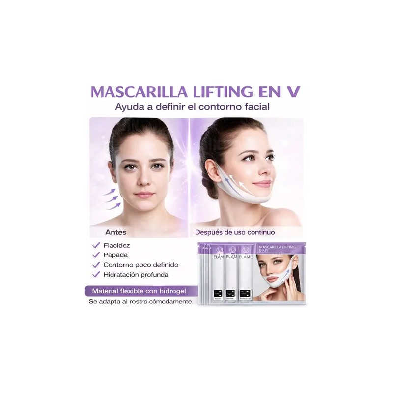4 Mascarilla Lifting V-line Intensiva Reafirma Y Levanta