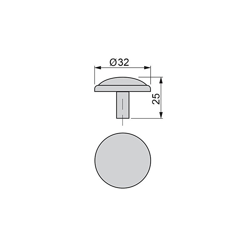 Emuca 9160008 Furniture Knob, Bronze, 32 mm, Set of 25