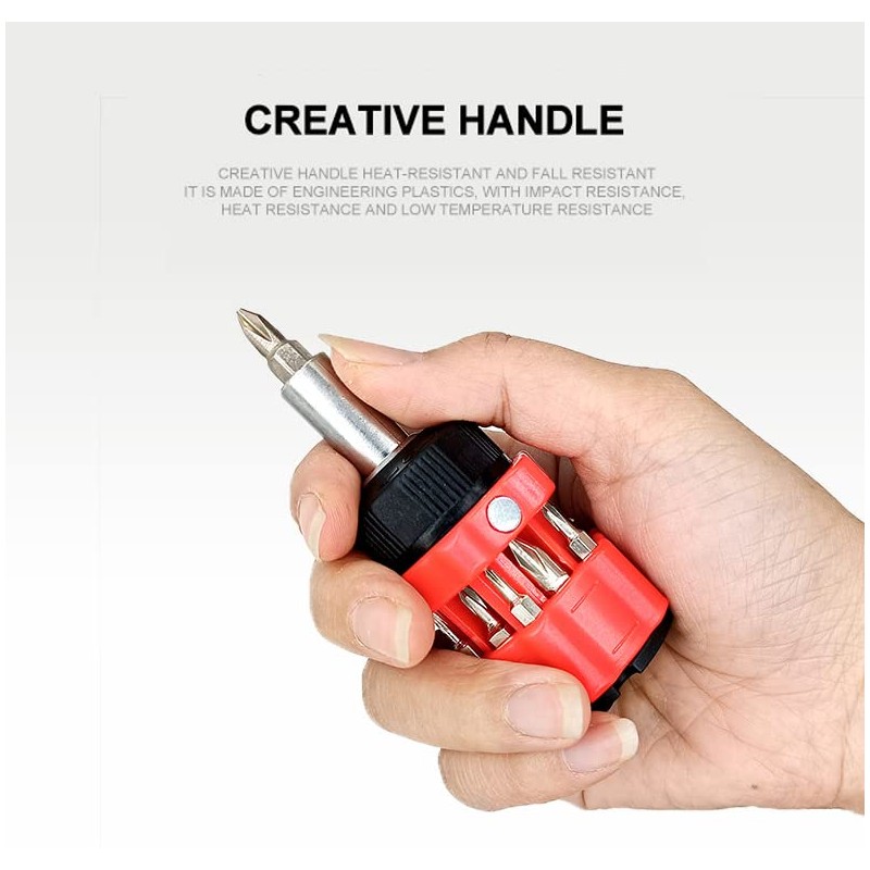 13-in-1 Multifunction Mini Combination Ratchet Screwdriver, Multi-Bit. Outdoor set, easy