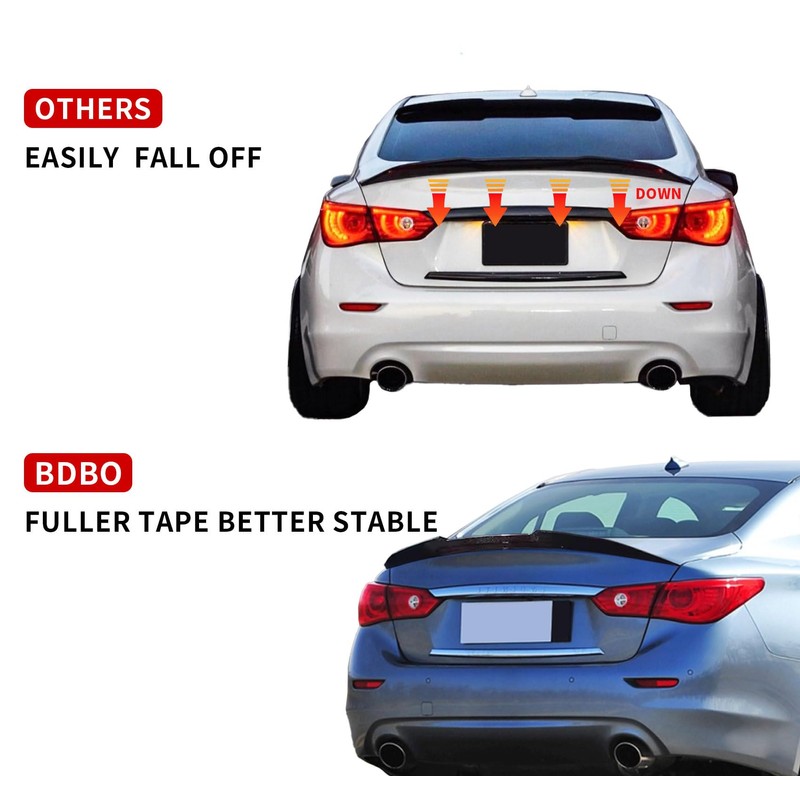 BDBO Rear Spoiler Wings for Infiniti Q50 2014 2015 2016