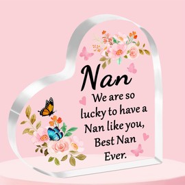 JETTOP Nan Gifts-Gifts for Nan Birthday Christmas Mothers Day Best Nan Ever Acrylic Plaque Gifts